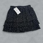 ZARA NWT  Mini Skirt Tiered Polka Dot Women S Black Side Zipper Interior Lining Photo 1