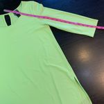 Clara Sun Woo Lime Green Tunic Small Made USA Stretch Asymmetric Hem Chartreuse Yellow Photo 8
