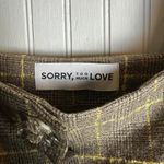 Plaid Dress with Buttons and Bow Strap by Sorry, Too Much Love Brown Photo 3