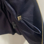 Dana Buchman Navy Cinch Waist Lightweight Jacket Gold Brass Detail Coat Photo 4