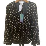 Show Me Your Mumu NWT  BLACK POLKA DOT BLOUSE XS (L5) Photo 0