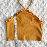 ZARA  Orange Ribbed Halter Ruffle Colorful Summer Beach Crop Top S Photo 1