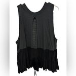 Free People black grey Right On Time pleated oversized top size xs Photo 2