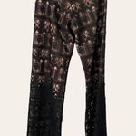 Alexis Black Nude Crochet Lace Wide Leg Palazzo Dress Pants Size M Photo 10