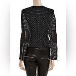 Isabel Marant Wool Silk Crista Moto Jacket Leather Trim Black Tweed Size 1 S Photo 11