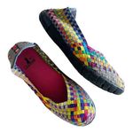 CORKYS Sidewalk Flat Ballerina Woven Multicolor Round Toe Shoe Lightweight 7 EUC Yellow Photo 0