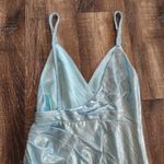 Retrofete Yesi Dress in Blue Silver Size Small Metallic Maxi Spaghetti Straps Photo 7