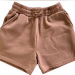 Moral Society Soft Fleece Lounge shorts High Waist Drawstring Shorts Brown Size M Photo 0