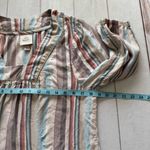 Knox Rose  Womens L Whimsical Boho Tunic Flowy Stripe Shift Dress Linen Blend Photo 2
