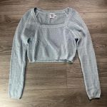 Princess Polly Blue Crocheted Long Sleeve Square Neck Cropped Sweater Size XS/S Photo 0