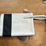 Isaac Mizrahi  whit with black stripe clutch Photo 1