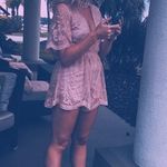 Honey Punch Pink Lace Romper Photo 0