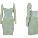 House Of CB  Freyja Green Gathered Corset Dress - Size L+ Photo 1