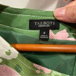 Talbots Adorable cotton canvas textured floral sheath dress notch collar midi Photo 7