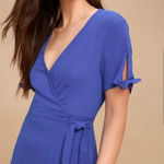 Lulus NEW Philosophy Royal Blue Short Sleeve Mini Wrap Dress Size XS Photo 1