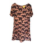 Maeve  Anthropologie Zola Bear Shift Dress Women's 4 Blush Navy Boho Hippie Retro Photo 3