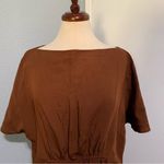 ZARA  New Beach Bohemian Linen Blend Brown Beaded Tunic Round Neck Dress Size L‎ Photo 6