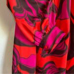 Who What Wear Who what where hot pink red long sleeve floral midi dress size XS puff sleeve Photo 8