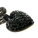 Sweet Romance black rhinestone heart pendant necklace Black Photo 8