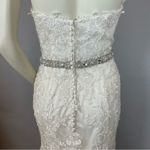 Kitty Chen Wedding Dress Strapless Lace Sweetheart Neckline Belt HEMMED Mermaid White Size XS Photo 7