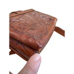 Flores Mexican womens handcrafted Tooled brown Leather Crossbody Bag SKU8095 Photo 9