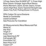 Jeans Size 26 W28"L27" J. Crew High Rise Classic Vintage Jeans Blue Denim Pants Women's Jeans Photo 1