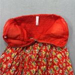 Xhilaration  XS‎ Orange Multicolored Floral Mini Dress Strapless Zip Top Cotton Photo 2
