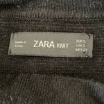 ZARA  Knit Women Top S Black Round Neck‎ Long Slit Sleeve Side Snap Rocker Goth Photo 1