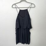 EXPRESS [] Black Popover Flowy High Neck Halter Shorts Romper Pockets Size 10 Photo 2