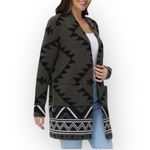 Frye  Women's The Cozy Cardigan, Green (Burnt Olive Combo), Size Large Photo 10