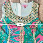 Lilly Pulitzer MacFarlane Gold Lace Multi Lilly Lounge Shift Dress sz 6 Photo 7