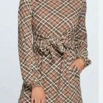 Davi & Dani  tartan plaid tie waist knit dress with pockets size small Photo 2