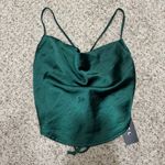 Motel Rocks Motel - Emerald Green Satin Women's Top Photo 1