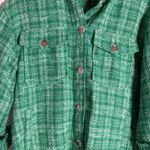 ZARA  Green Woven Plaid Tweed Button Front Shacket Overshirt Size XS Photo 12