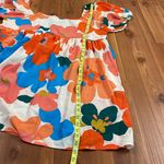 Boutique BiBi Floral Puff Sleeve Square Neck Babydoll Mini Dress XL Retro Style 70s New Photo 5