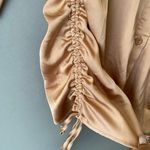 Mable sz S tan silky blouson mini cocktail dress‎ Photo 5