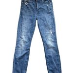 Mother The Stunner Ankle Fray Graffiti Girl jeans size 26 Blue Photo 0
