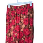Vintage Sag Harbor Petite Red Roses Brown Long Skirt Faux Wrap Size M Size M Photo 4