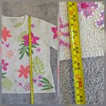 David Brooks Knit Button Up Floral Sweater Size Petite Med Vintage Maximalist Tan Photo 7