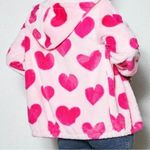 Women’s Plush Hooded Jacket Size Large Pink Hearts Size M Photo 2