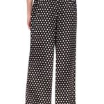 Michael Kors Wide Leg Polka Dot Cropped Pants black white elastic high waist M Photo 1