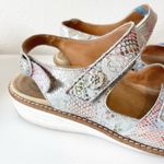 Ganter Sandals Womens Sz 8.5 39H Comfort Animal Skin Walking‎ Leather Support Silver Photo 5