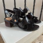 Marc Fisher  Black Leather Omalla Sandals with Brown Block Heel nib Photo 2