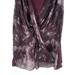 H by Halston Sleeveless Printed Chiffon Drapey Top Burgundy Size 28W Photo 3