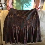 CHAPS lined brown flare skirt Photo 5