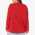 Madewell NEW Plus Asherton Waffle Henley Sweater in red, 2X Photo 2