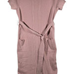 Torrid Knit Belted Midi Dress Dusty Rose Short Sleeve Pockets Size 0 Photo 0