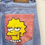 ZARA Handpainted Simpsons High Waist Mom Jeans 4 Photo 4