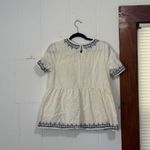 Orange Creek  Navy‎ White Embroidered Top medium Photo 4