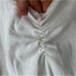 Brandy Melville  Archie lace tank top baby tee rosette spaghetti ruched cami Photo 3